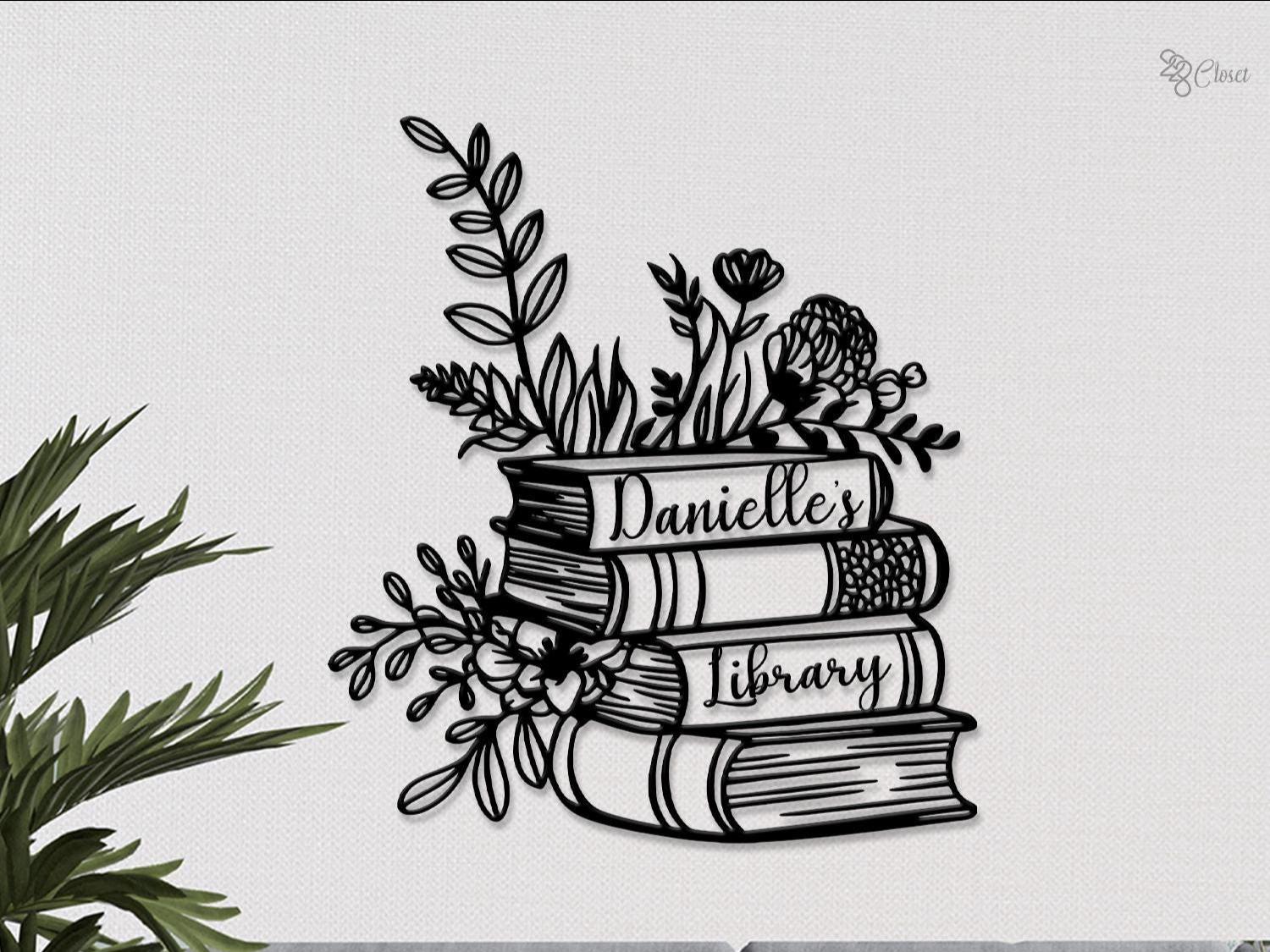 Personalized Library Metal Sign, Custom Book Nook Decor, Reading Room Sign Teacher Gift Book Shelf sign Book Lover Gift Reading Corner Decor