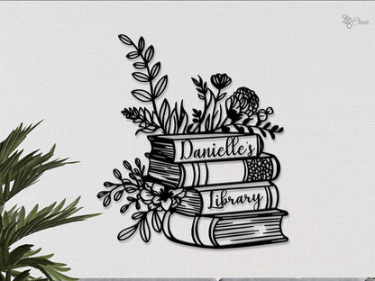 Personalized Library Metal Sign, Custom Book Nook Decor, Reading Room Sign Teacher Gift Book Shelf sign Book Lover Gift Reading Corner Decor