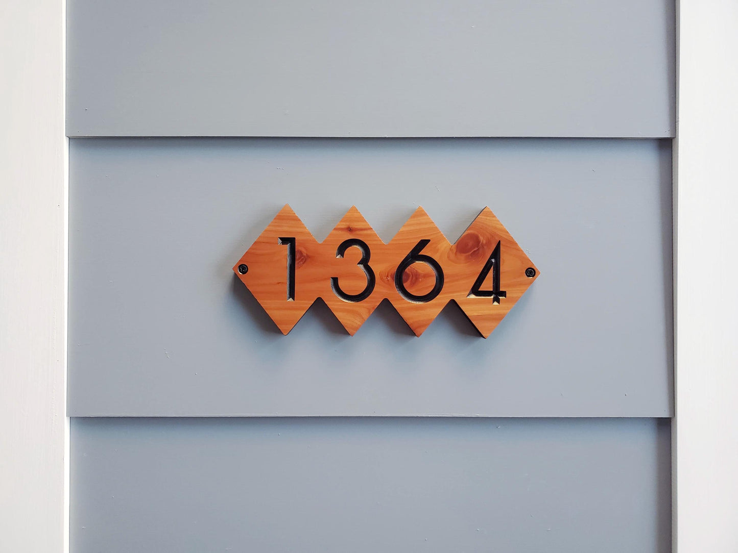 House Street Number Plaque, Custom Modern Home Address Sign, MCM Diamond Shape Personalized Numbers, Condo Business