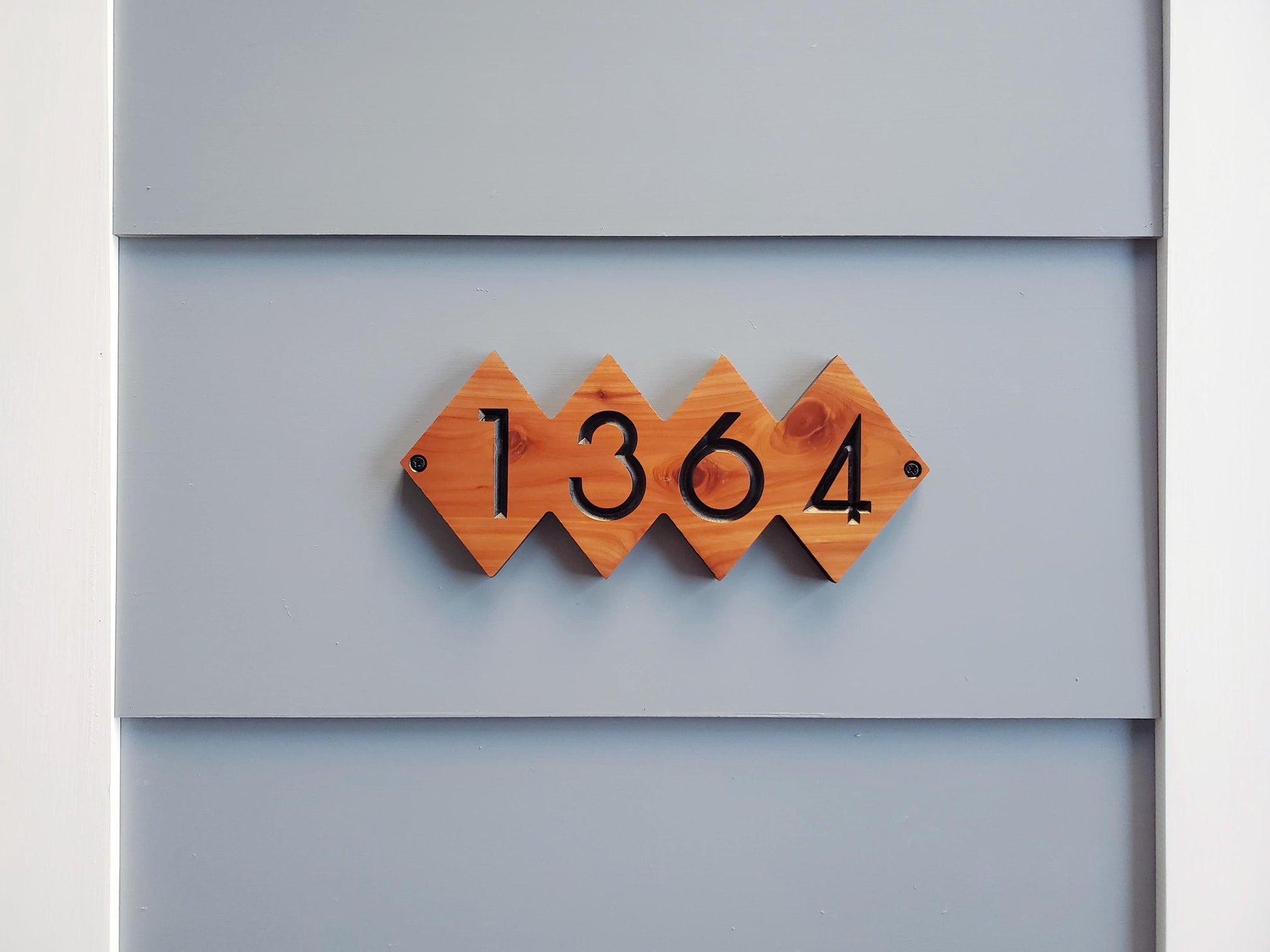 House Street Number Plaque, Custom Modern Home Address Sign, MCM Diamond Shape Personalized Numbers, Condo Business