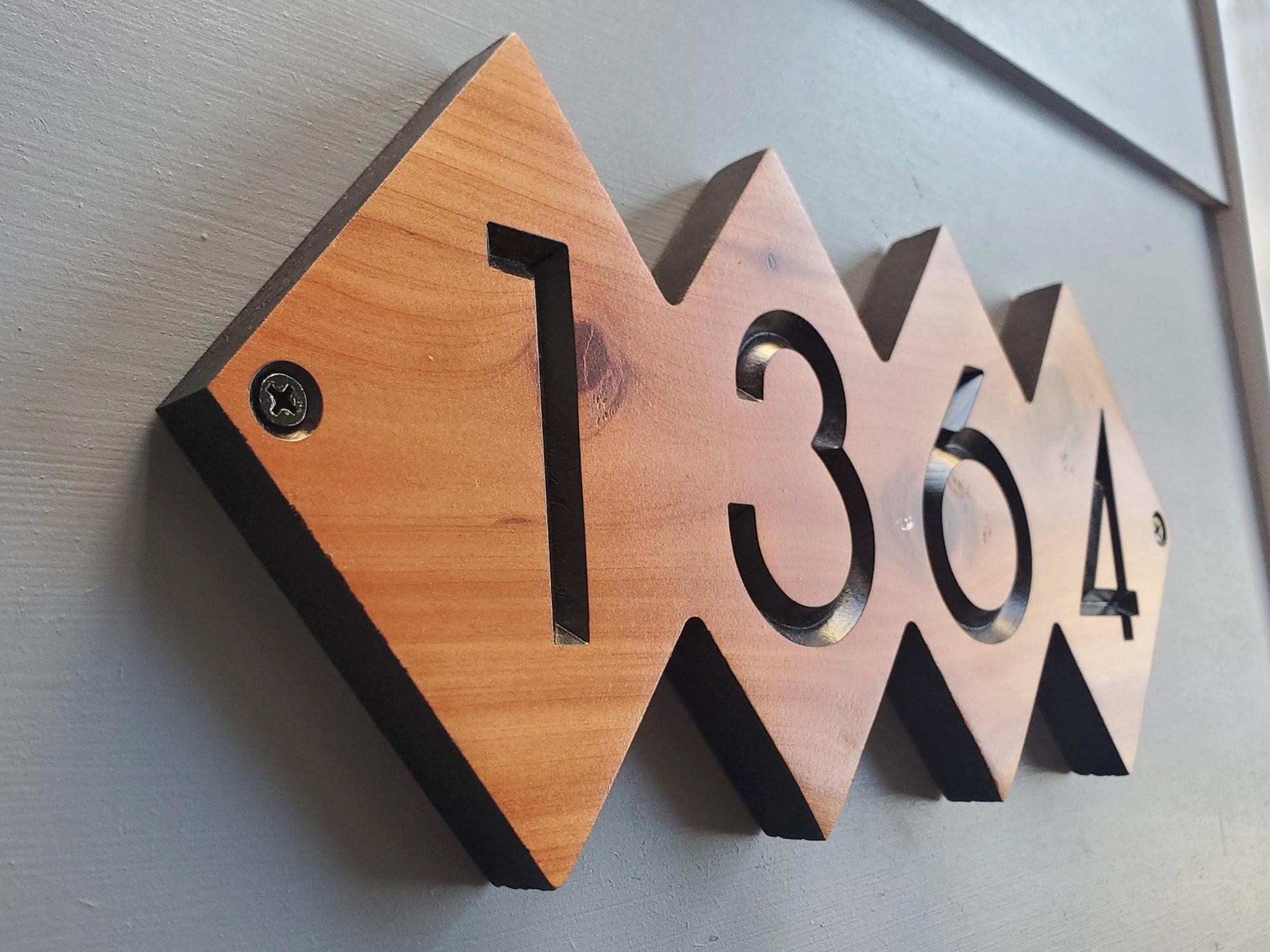 House Street Number Plaque, Custom Modern Home Address Sign, MCM Diamond Shape Personalized Numbers, Condo Business
