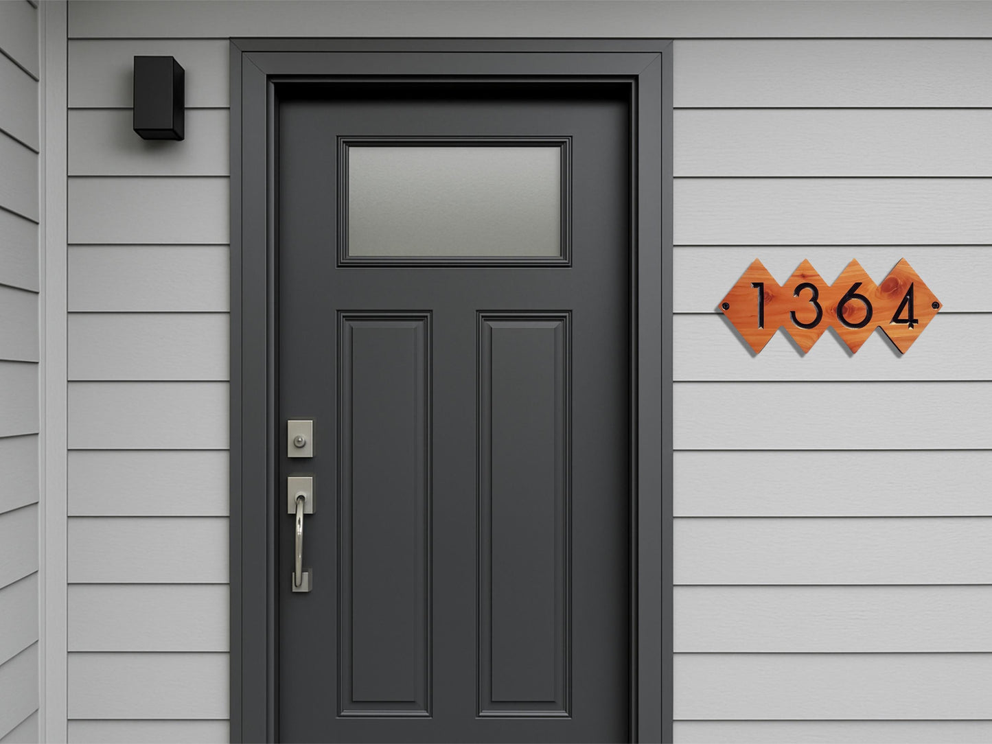 House Street Number Plaque, Custom Modern Home Address Sign, MCM Diamond Shape Personalized Numbers, Condo Business