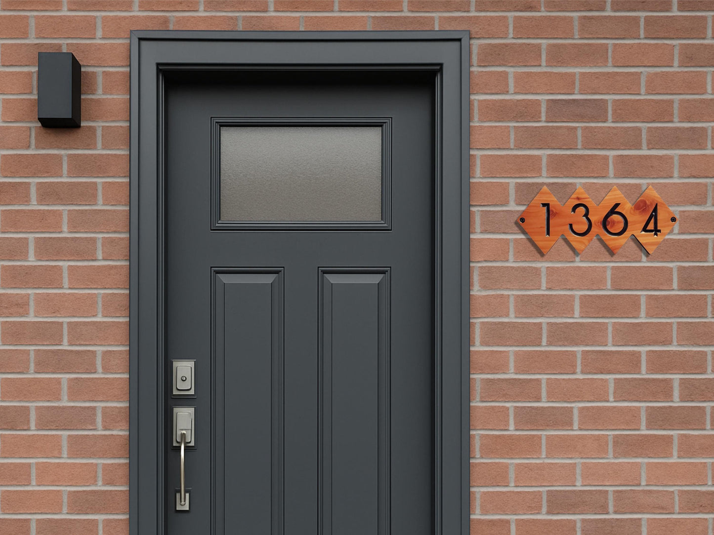 House Street Number Plaque, Custom Modern Home Address Sign, MCM Diamond Shape Personalized Numbers, Condo Business