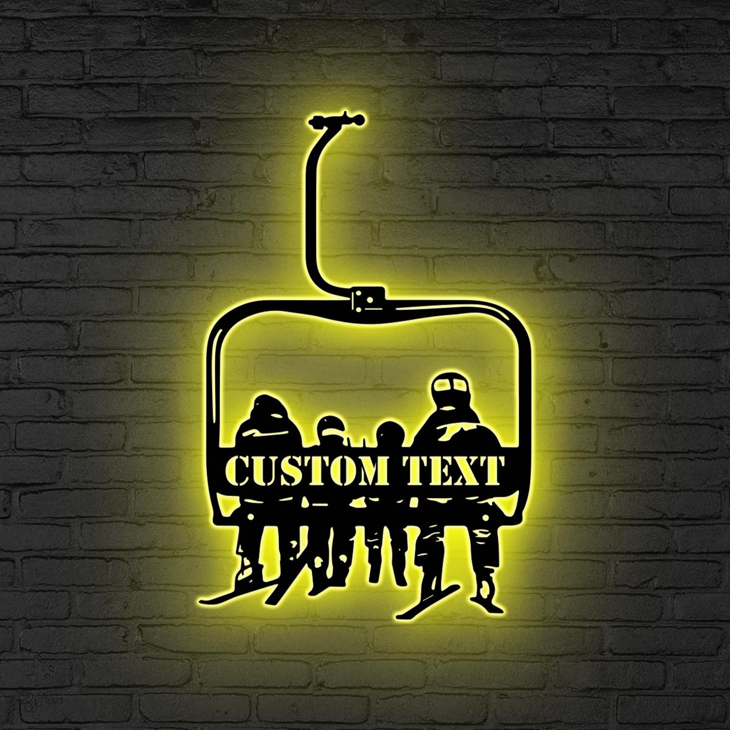 Personalized Ski Lift LED Sign, Custom Ski Couple Wall Art, Man Cave Decor,Ski Lodge Gift,Xmas Gift for Skier,Winter Sport Gift Gift for him