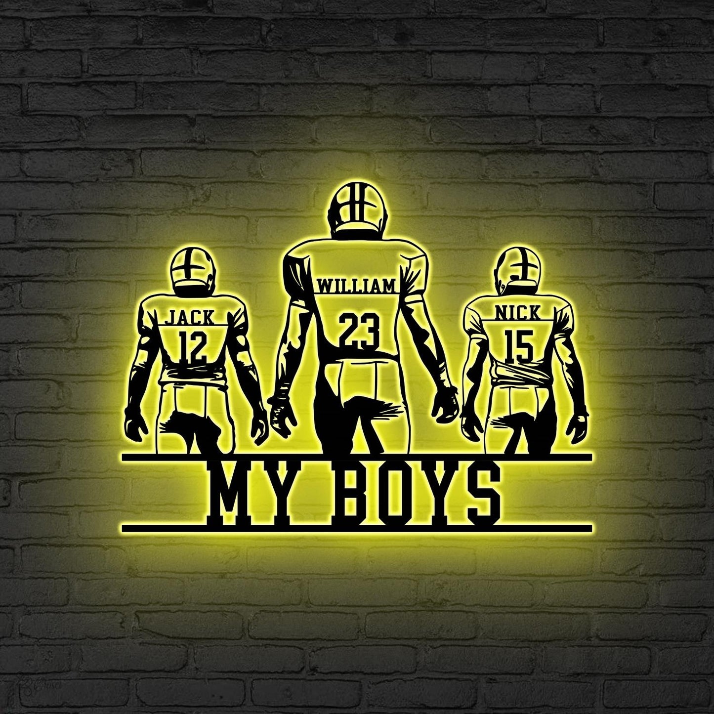 Custom American Football Team Metal Wall Art LED Light Personalized Football  Player Name Sign Home Decor Boy Room Decor Xmas Gift for him