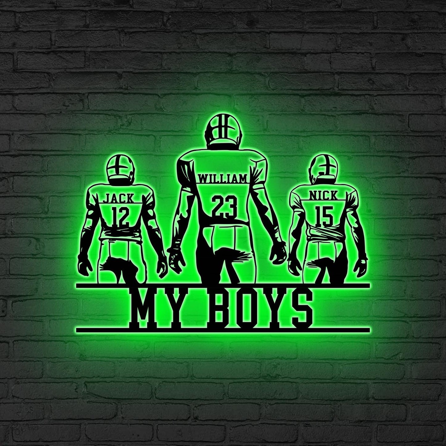 Custom American Football Team Metal Wall Art LED Light Personalized Football  Player Name Sign Home Decor Boy Room Decor Xmas Gift for him