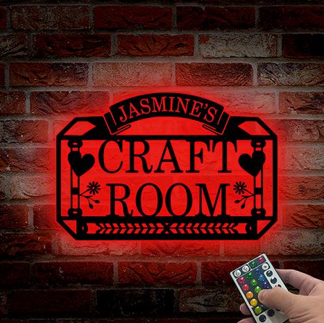 Personalized Craft Room Sign LED Custom Quilting Sign, She Shed Sign, She Shed Decor Craft Room Decor, Sewing Room Decor, Xmas Gift for mom