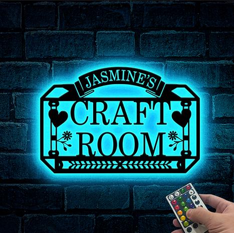 Personalized Craft Room Sign LED Custom Quilting Sign, She Shed Sign, She Shed Decor Craft Room Decor, Sewing Room Decor, Xmas Gift for mom