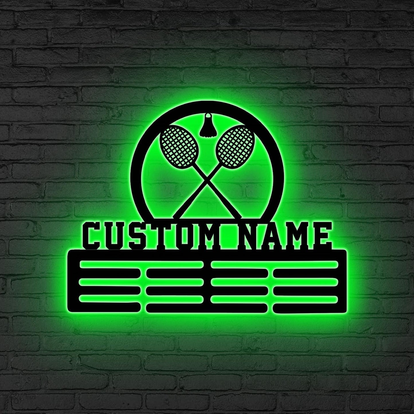 Custom Badminton Medal Hanger, Medal Holder with LED Light, Badminton, Sport Medal Holder, Housewarming Gift, Xmas Gift For Badminton Player