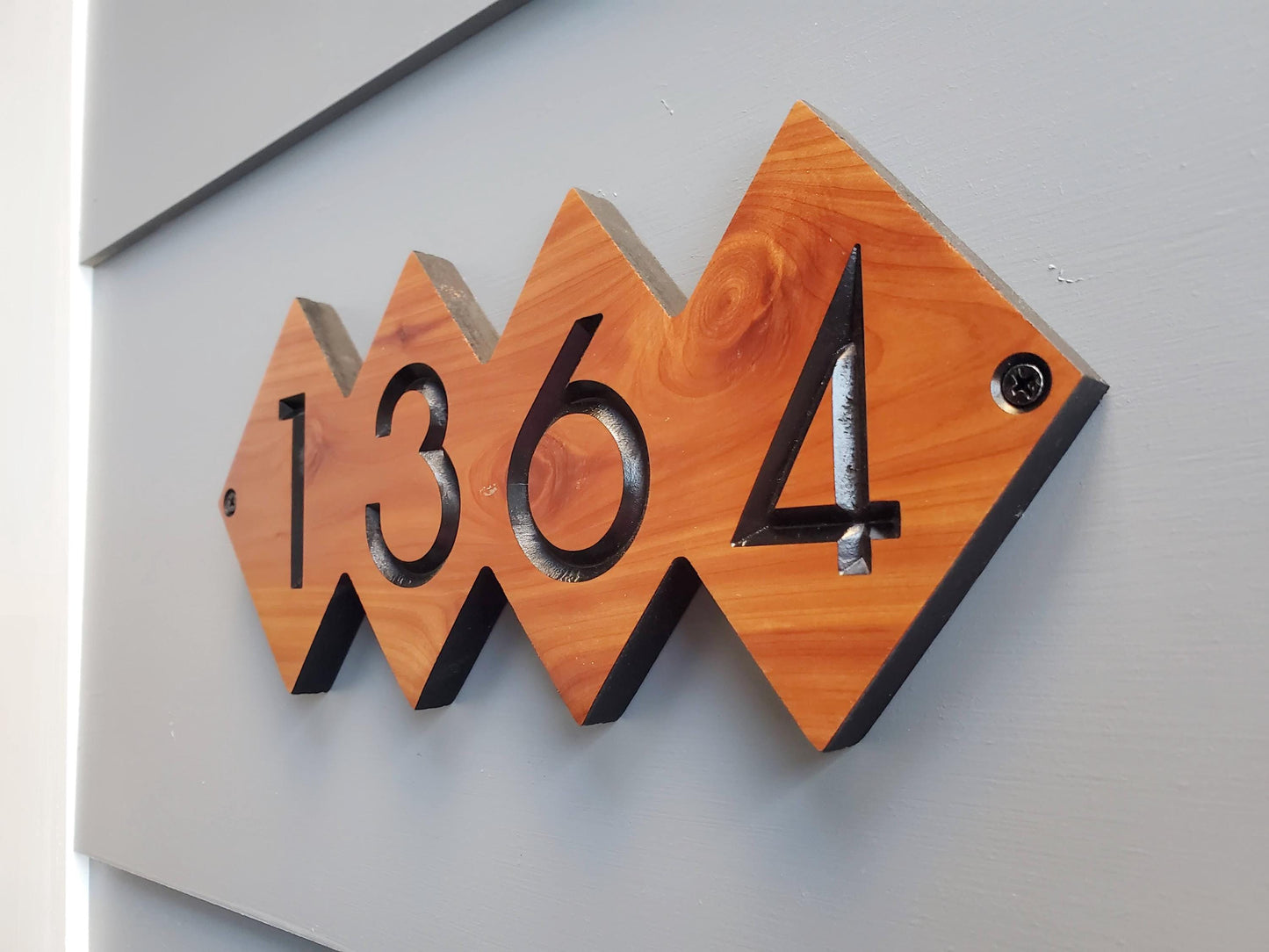 House Street Number Plaque, Custom Modern Home Address Sign, MCM Diamond Shape Personalized Numbers, Condo Business