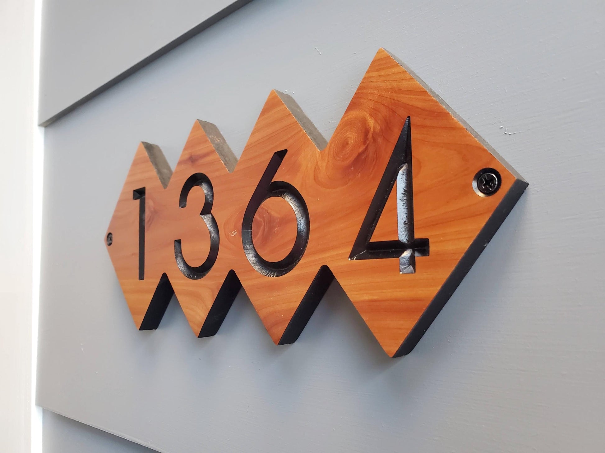 House Street Number Plaque, Custom Modern Home Address Sign, MCM Diamond Shape Personalized Numbers, Condo Business