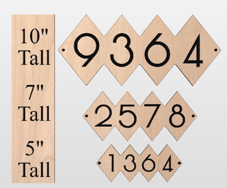 House Street Number Plaque, Custom Modern Home Address Sign, MCM Diamond Shape Personalized Numbers, Condo Business