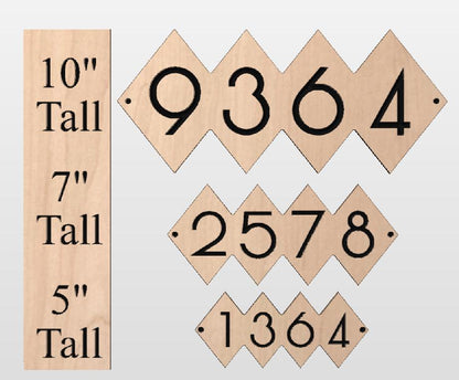 House Street Number Plaque, Custom Modern Home Address Sign, MCM Diamond Shape Personalized Numbers, Condo Business