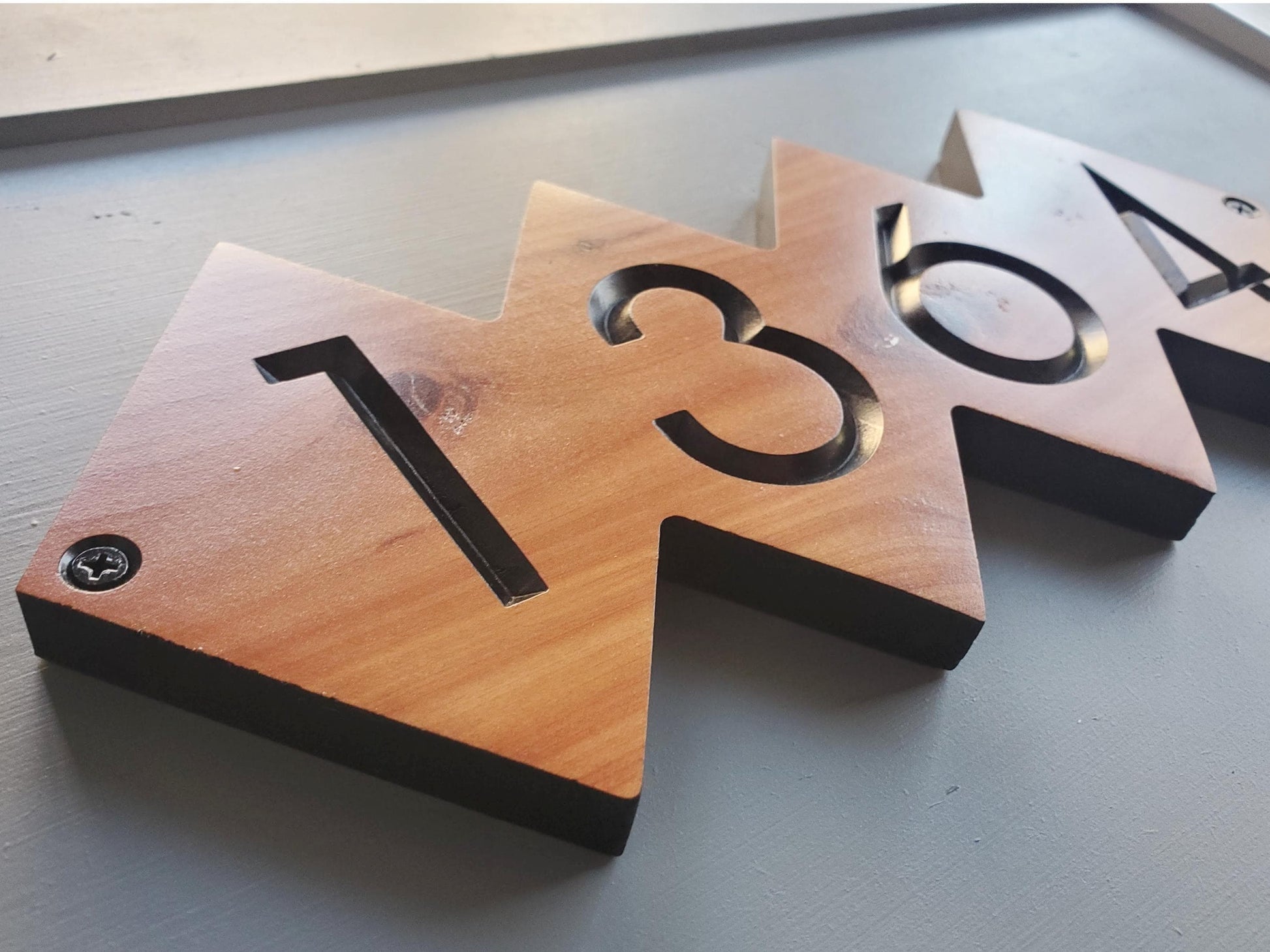 House Street Number Plaque, Custom Modern Home Address Sign, MCM Diamond Shape Personalized Numbers, Condo Business