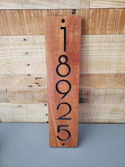 Mailbox Post Sign, Carved Wood Home Street Numbers Address Plaque, Cedar Mahogany Cypress