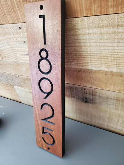 Mailbox Post Sign, Carved Wood Home Street Numbers Address Plaque, Cedar Mahogany Cypress