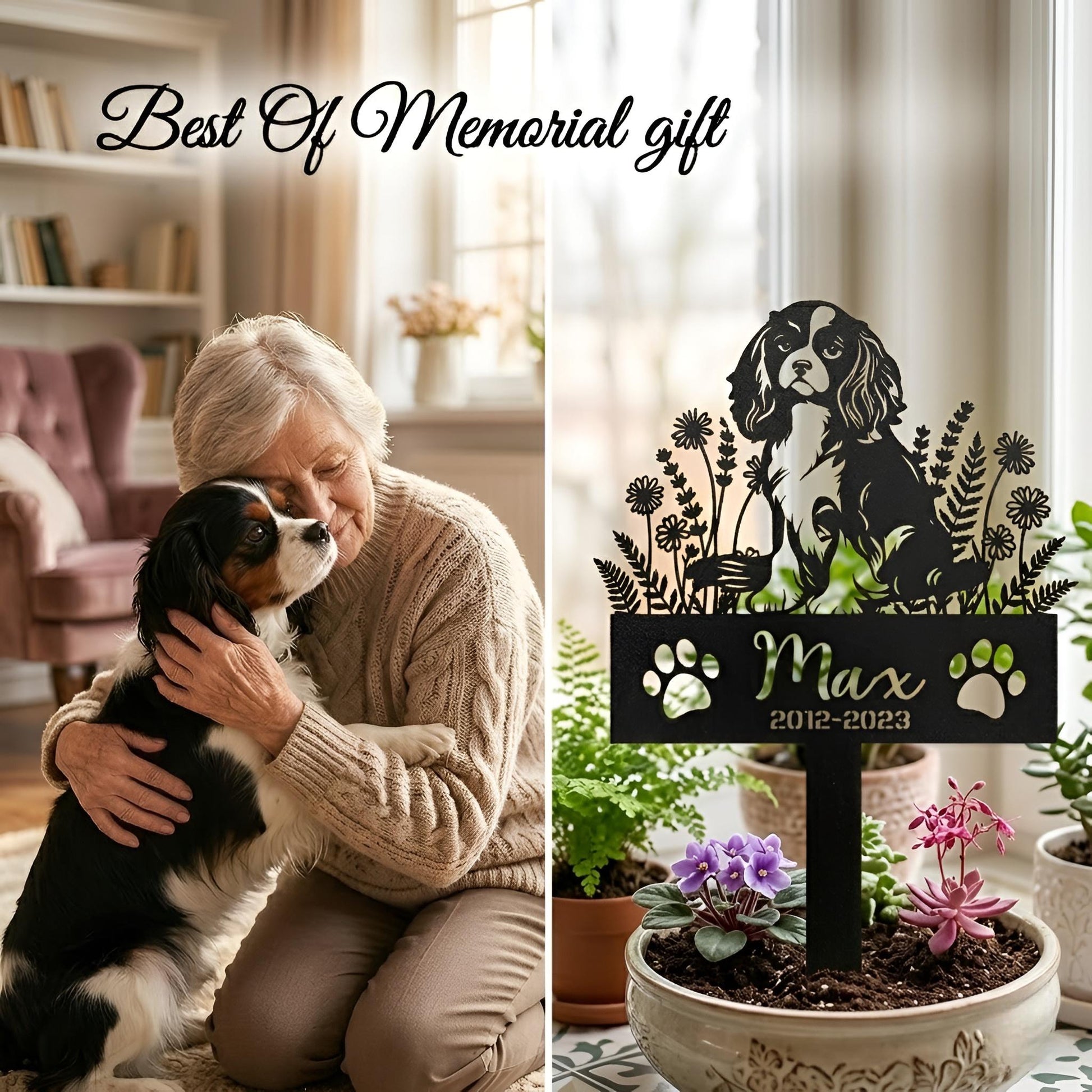 Dog Memorial Stake Custom, Pet Grave Marker Outdoor, Up to 220 Dog Breeds, Pet Loss Sympathy Gift
