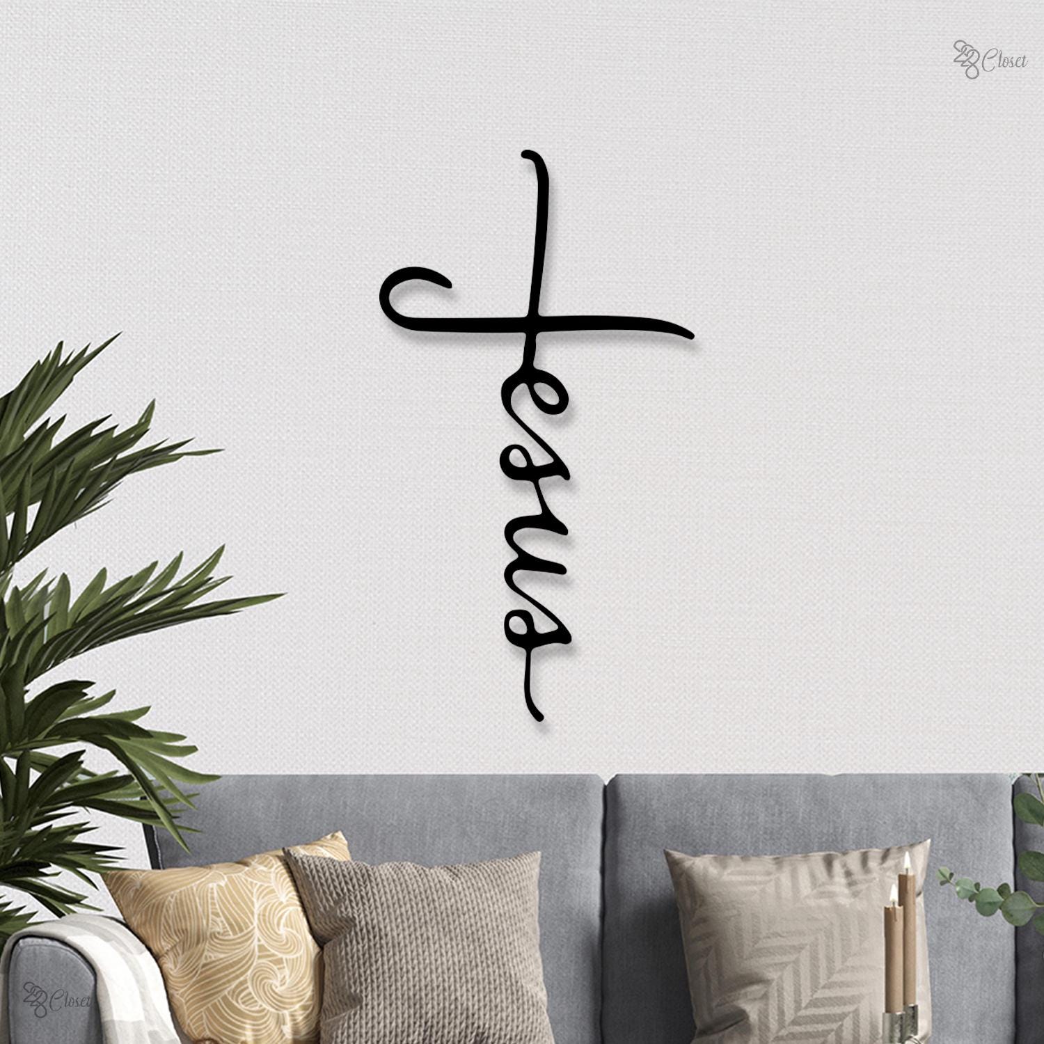 Jesus Cross Metal Art, Christ Cross Wall Decor, Up to 12 styles Religious Housewarming Gift, Religious Gift, Christian Gift,Bed Room Decor