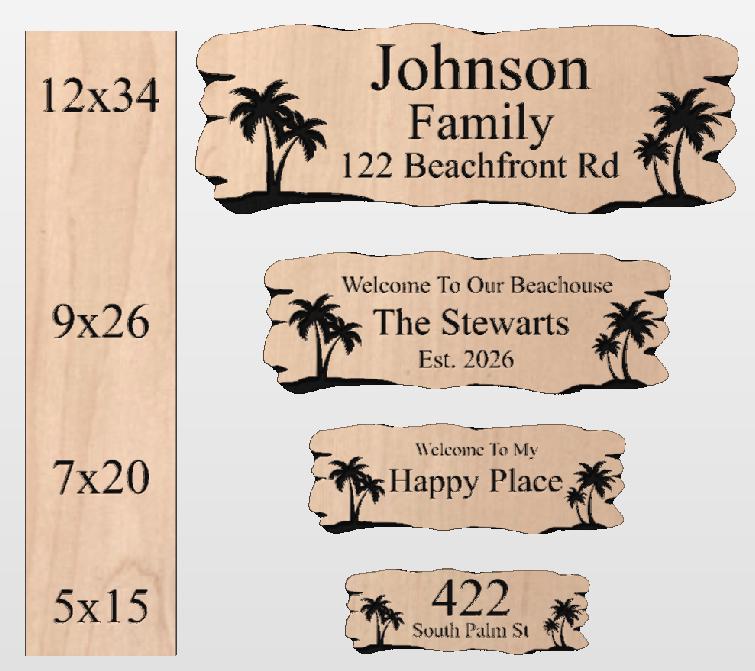Custom Beach House Decor, Rustic Personalized Family Last Name Sign Outdoor Wooden Plaque, Exterior Welcome Established Date, Mahogany Cedar