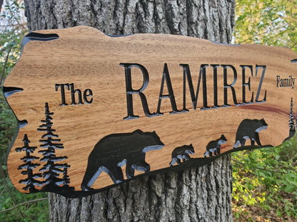 Rustic Family Name Sign, Personalized Wooden Plaque, Custom Outdoor Wood, Exterior Interior Decor, Last Name Wall Art, Mahogany Cedar Walnut